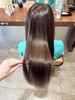 エイクス ヘア デザイン×美髪クリニック 千葉(AQs hair design)&nbsp;くびれヘア/アプリコットオレンジ/夏/髪質改善[千葉駅]