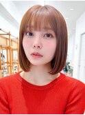 Say.ボブレイヤーピンクベージュローズブラウンイメチェン前髪