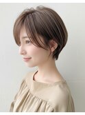 小顔くびれナチュラルショートボブ/似合わせ/秋カラーで洗練