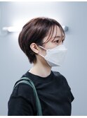 シースルーバングのマッシュショート