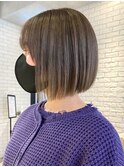 グレージュミニボブ_グレージュカラーボブウルフ_ba320101