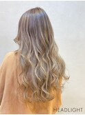 バレイヤージュ・シルバーベージュイメチェンホワイトブロンド美
