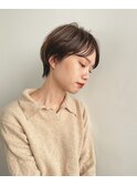 ハンサムショート　ショートボブ　毛流れパーマ