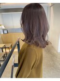 【レイヤーカット×ラベンダーベージュ】