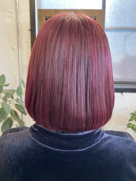 ベレッタ 枚方店(veretta.) ブリーチなしのローズカラー　担当　小林/丸みショートボブ/艶髪