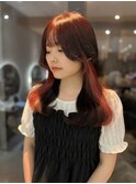 髪質改善＊顔回りポイントカラーロング＊美髪【Zina京都河原町】