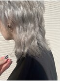ホワイトシルバー＋襟足長めウルフ