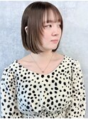 レイヤーボブ切りっぱなしボブ顔周りレイヤーナチュラルボブ