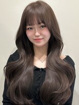 ライン(LINE)&nbsp;韓国風/レイヤー/小顔/前髪カット/髪質改善/グレージュ/透明感