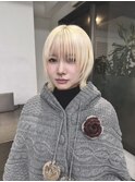 ウルフレイヤーショートウルフハイトーンホワイトブロンド