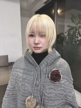 レコ 渋谷(LECO) ウルフレイヤーショートウルフハイトーンホワイトブロンド