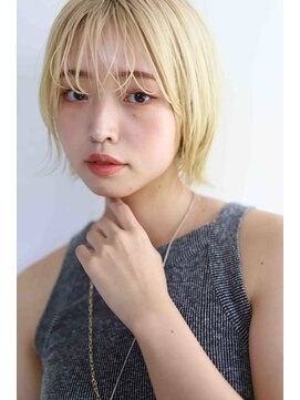 シーエヌナカオ イオン有松店(cn-nakao) 透ける前髪が可愛い＊ハイトーンベージュのマチルダボブ＊