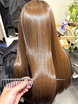 ピークスヘア(peaks hair) 毎朝が楽になる 髪質改善 ドライヤーのみの仕上がり 堀江 艶髪