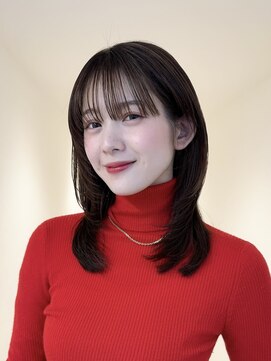 小顔レイヤー/レイヤーミディアム/透明感カラー