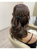 ヘアアレンジ×ハーフツイン