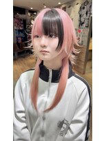 トーキョー オタクヘアー(TOKYO OTAKU HAIR) ウルフカット×ハイトーンピンク