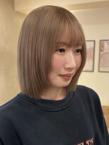 LUVISM 栄店/名古屋/ダブルカラー/ブリーチ/顔周りレイヤー/学割【5月1日OPEN(予定)】 ミルクティーベージュ/ブリーチ/レイヤー/レイヤーボブ/yuria