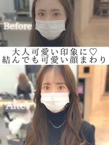 フォンズ(FONS)&nbsp;お客様ビフォアフ＊結んでも◎顔まわりカット くびれヘア前髪
