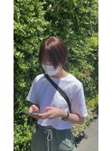 ショートカットピンクブラウン