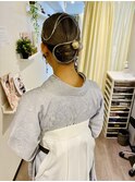 袴ヘアセット 水引アレンジ