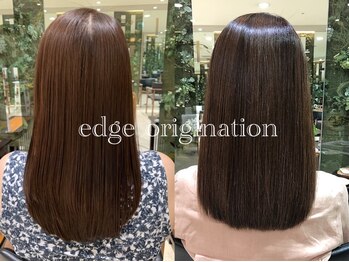 エッジ オリジネーション 梅田店(edge origination)の写真/【大阪梅田/髪質改善】自然な美髪ストレートで朝のお手入れも簡単♪触れたくなる自然で柔らかな髪質へ◎