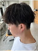 波巻きパーマメンズパーマメンズヘアツーブロックツイストパーマ