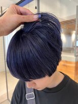 メロウマン(mellowman)&nbsp;ダークブルー20代30代40代ハイライトブリーチダブルカラー立川