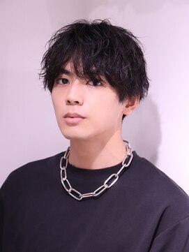 ネイビー(NAVY) 大人のシャドウパーマ 刈り上げマッシュ