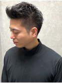 ソフトモヒカン アップバング 刈り上げショート ビジネス