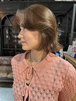 ノラ ヘアーサロン(NORA HAIR SALON) ブリーチなしダブルカラーくすみベージュボブヘア
