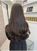 韓国 くびれロング レイヤー ワンホンヘア 小顔前髪