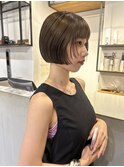 くすみベージュ/ボブ/前髪/レイヤー/髪質改善/縮毛矯正/銀座