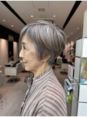 白髪の地毛残し ハイライト ローライト 70代