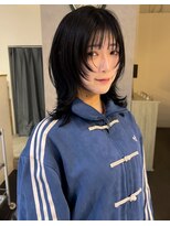 ヘアーズルネッタアベノ(HAIR'S Lunetta abeno)&nbsp;【大阪/天王寺】似合わせウルフカット×ブルーブラック