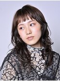ショートバング×レイヤーウェーブ