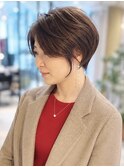 大人女性のお手入れ簡単ショートボブ