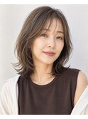 大人ミディアム　白髪ぼかし　脱白髪染めハイライト40代50代60代