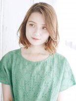 ヘアメイク ナル(hair make nalu) かきあげバングのゆるカールボブ