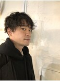 ナチュラルツーブロック アップバング ツイストスパイラルパーマ