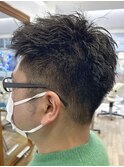 MEN'S HAIR &nbsp;センターパート　ツイストスパイラル　コンマヘア