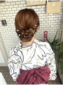 浴衣　浴衣ヘアセット　アップスタイル　ヘアアレンジ