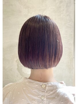 エッジ ヘア メイク(edge hair +make) ボブ/ ぱつんとボブ/ピンクカラー/ピンクカラー