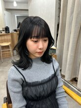 ユニル(unir)&nbsp;【unir】顔周りレイヤー×ブルーブラック×韓国風ヘアスタイル★