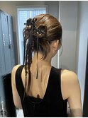 個性派ベロアリボンアレンジ/ヘアセット