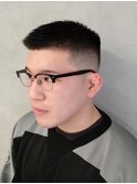 ベリーショート刈上げフェードアップバングスタイル【新大阪】