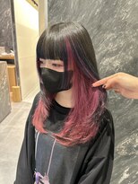 アニュー(A'nyu)&nbsp;ピンクインナーカラーケアブリーチルーツカラーアンブレラカラー