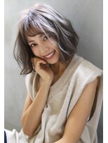 ザ キャンバス ミヤザキツネヒサ(THE CANVAS 宮崎恒久)&nbsp;【CANVAS】ボブ＿ブリーチ＿ダブルカラー＿グレージュ