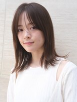 ガーデン 銀座(GARDEN)&nbsp;カット ミディアム ストレートヘア ぷつっとカット　顔まわり