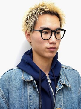 ヨファ ヘアー(YOFA hair) メンズカットアップバングハイトーンスパイキーショート1201