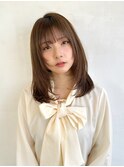 〈藤間〉ミディアムレイヤー/顔まわりカット/ハッシュカット
